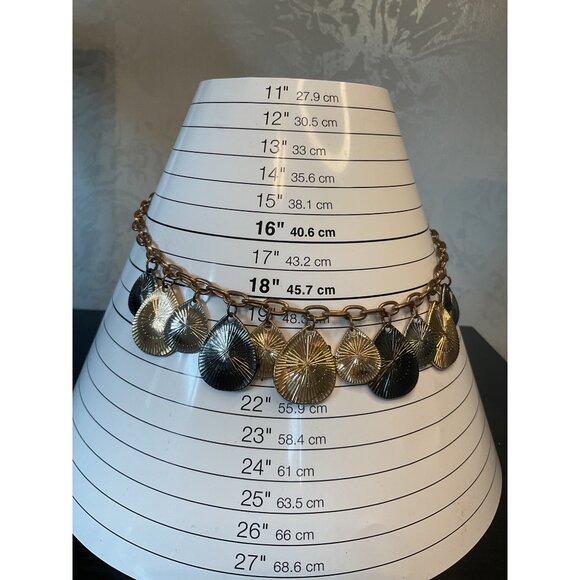 Vintage Gold & Silver Disc Necklace With Adjustable Chain - Picture 2 of 4